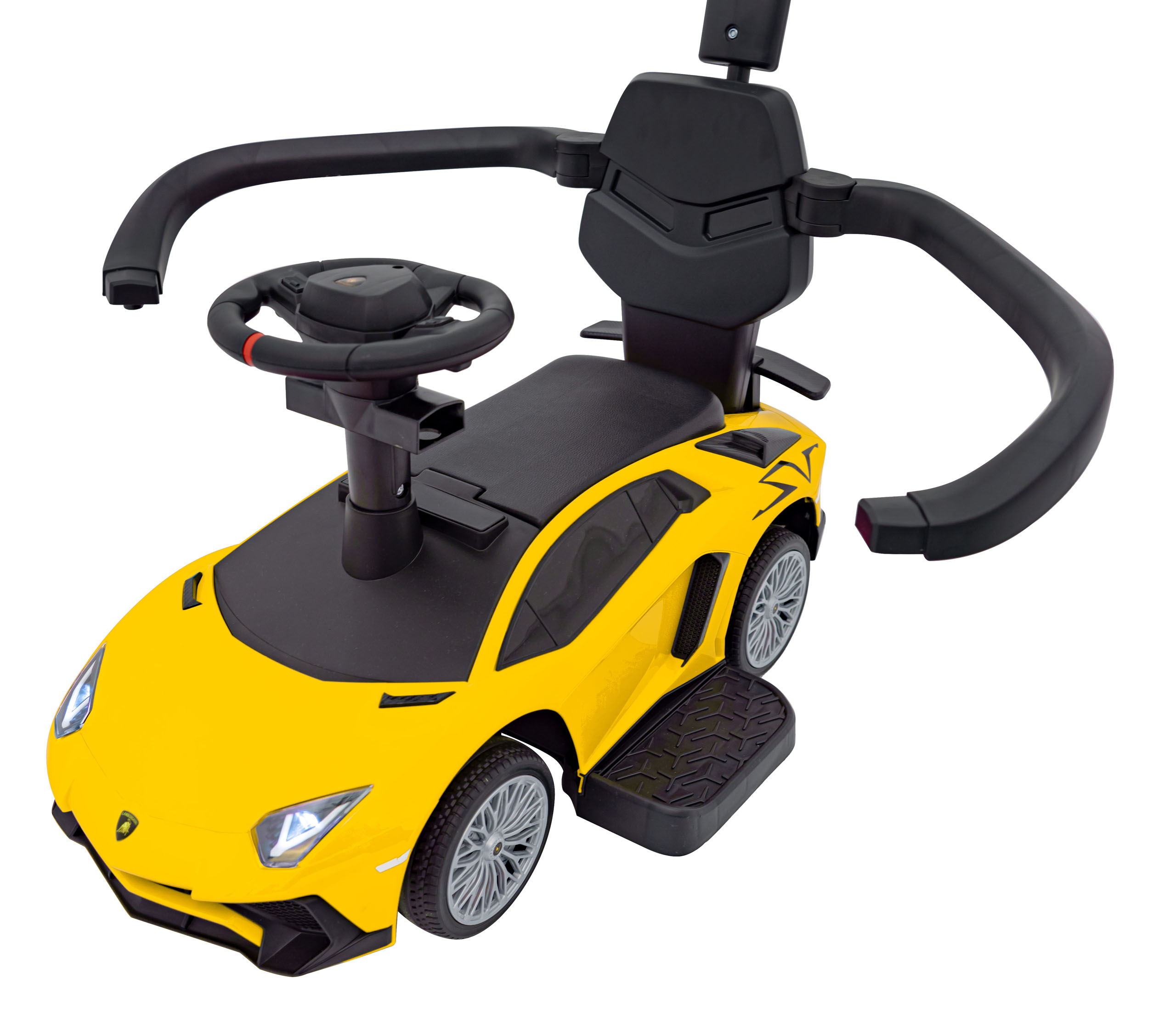 Masinuta de impins cu maner parental Lamborghini Aventador (8810) Galben - Autokids.ro - poza 2