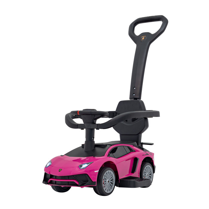 Masinuta de impins cu maner parental Lamborghini Aventador (8810) Roz - Autokids.ro - poza 1
