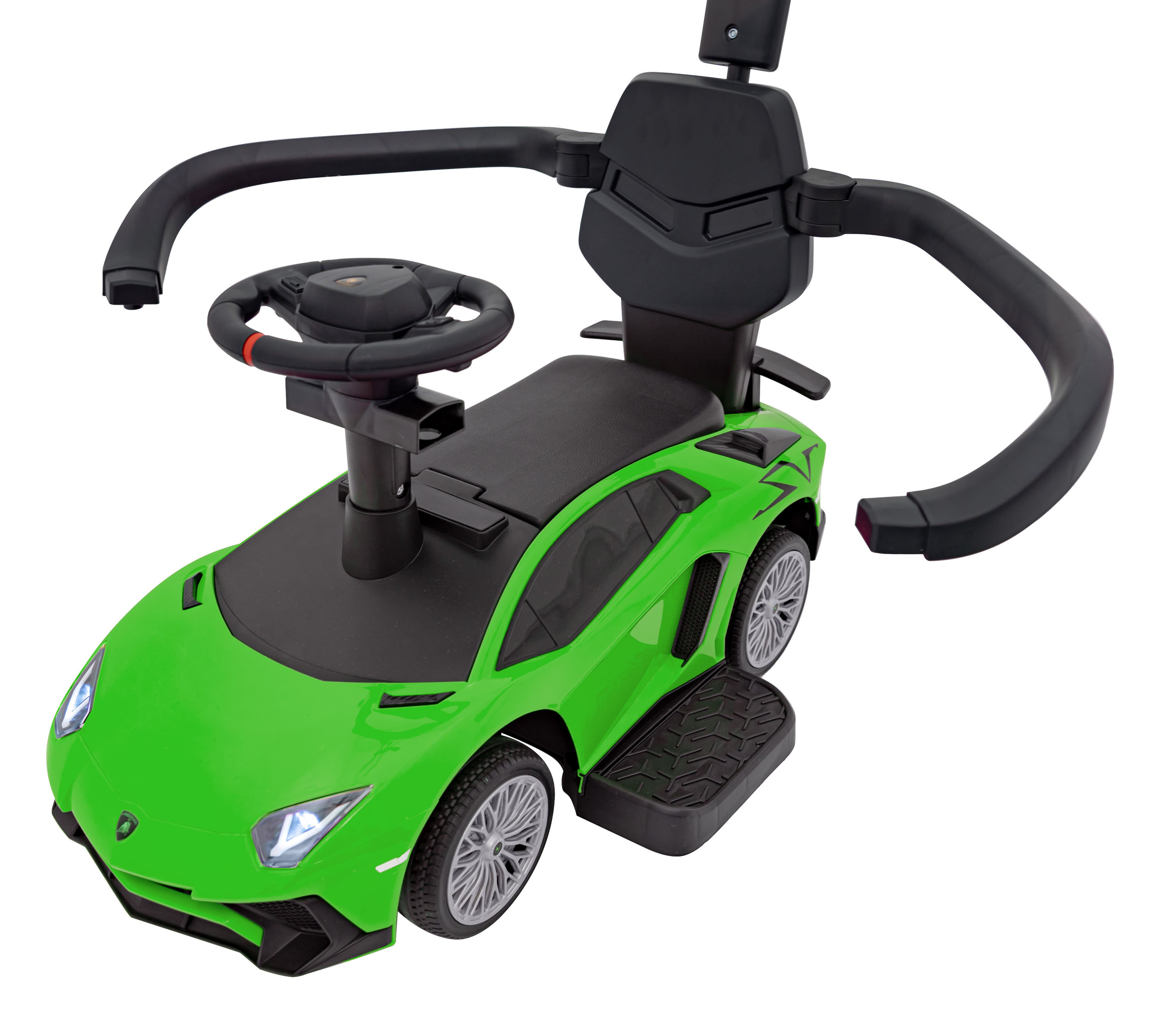 Masinuta de impins cu maner parental Lamborghini Aventador (8810) Verde - Autokids.ro - poza 3