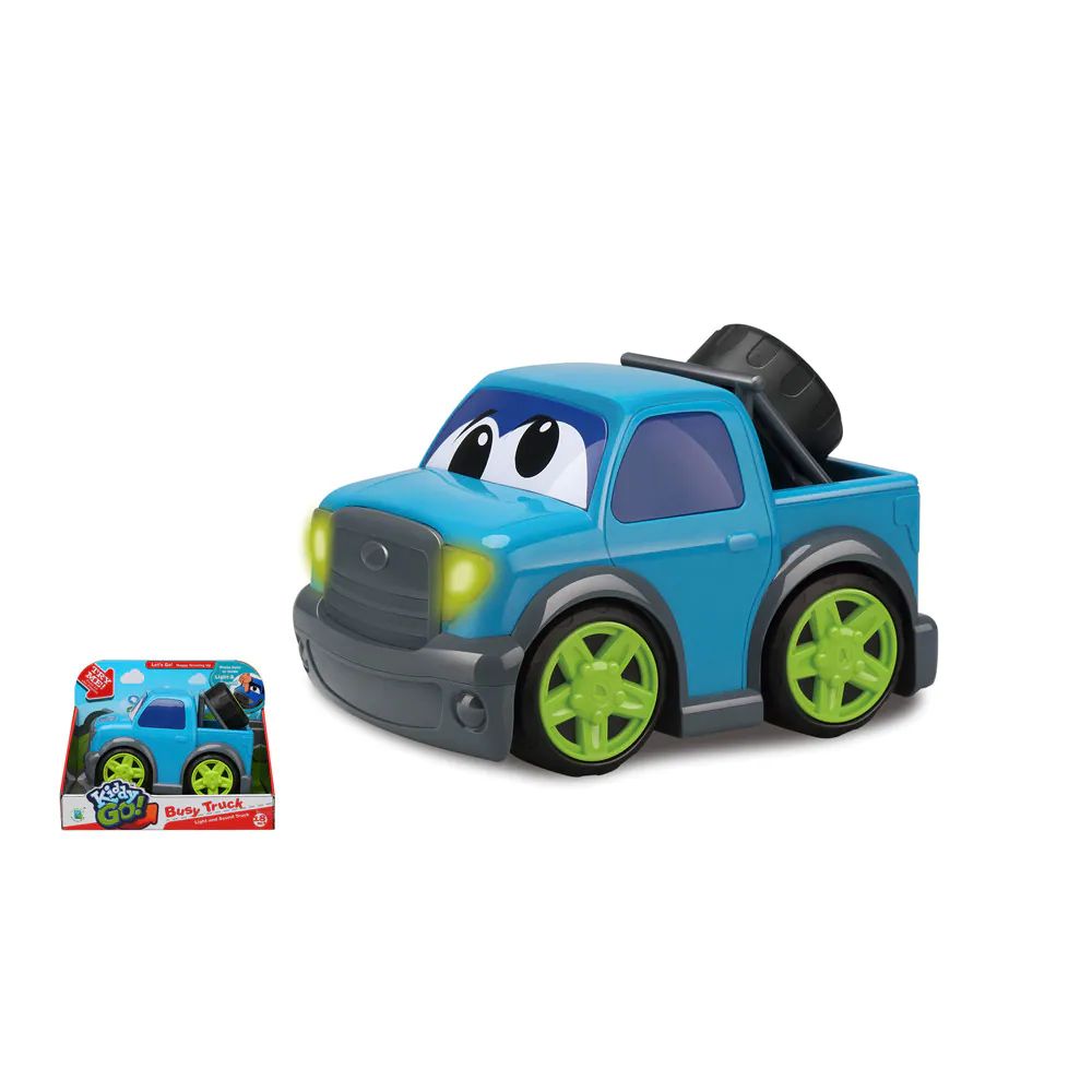 Masinuta de tractare cu sunete si lumini Kiddy Go 19 cm Albastru - poza 1