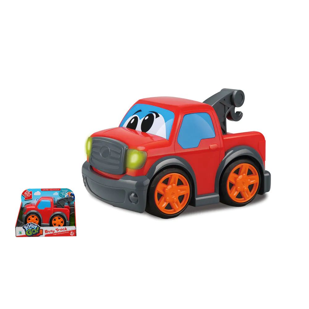 Masinuta de tractare cu sunete si lumini Kiddy Go 19 cm Rosu - poza 1
