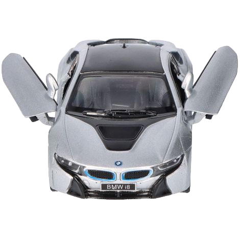 Masinuta die cast BMW i8, scara 1 la 36, 12.5 cm, gri - poza 1