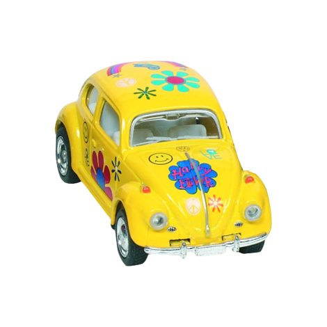 Masinuta Die Cast VW Beetle Classic, scara 1:64, lungime 6,5cm, cu print floral - poza 1