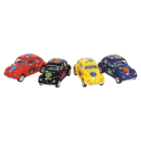 Masinuta Die Cast VW Beetle Classic, scara 1:64, lungime 6,5cm, cu print floral - poza 2