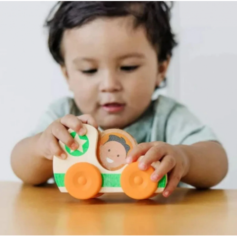 Masinuta din lemn Green Star colectia GO TOTs - poza 4