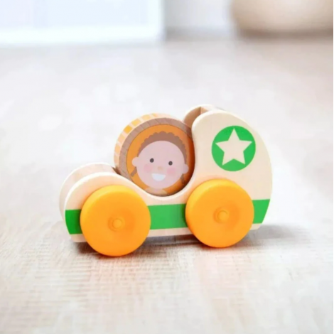 Masinuta din lemn Green Star colectia GO TOTs - poza 5