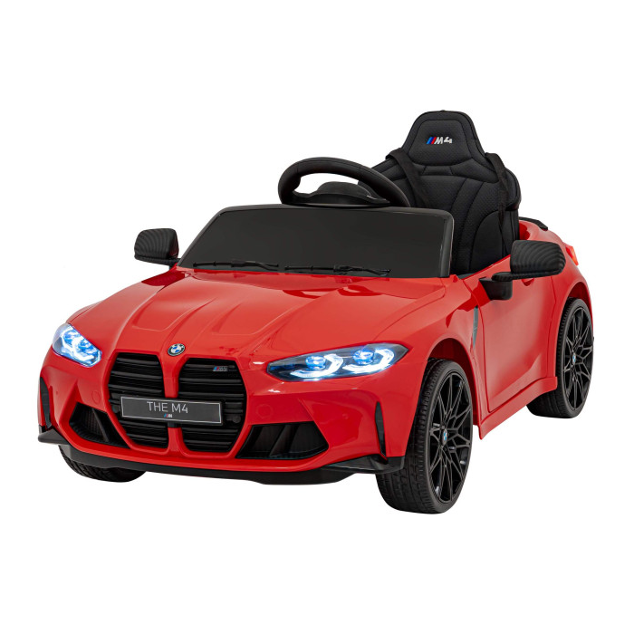 Masinuta electrica copii BMW M4 SX-2418 Rosu 12V, roti EVA, scaun piele ecologica, telecomanda parentala - Autokids.ro - poza 1