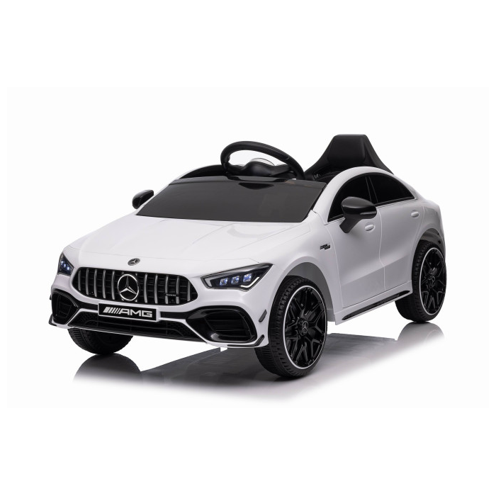 Masinuta electrica copii Mercedes-AMG CLA45 12V 90W Alb, roti EVA, scaun piele, telecomanda parentala, Bluetooth, Mercedes Benz - Autokids.ro - poza 1