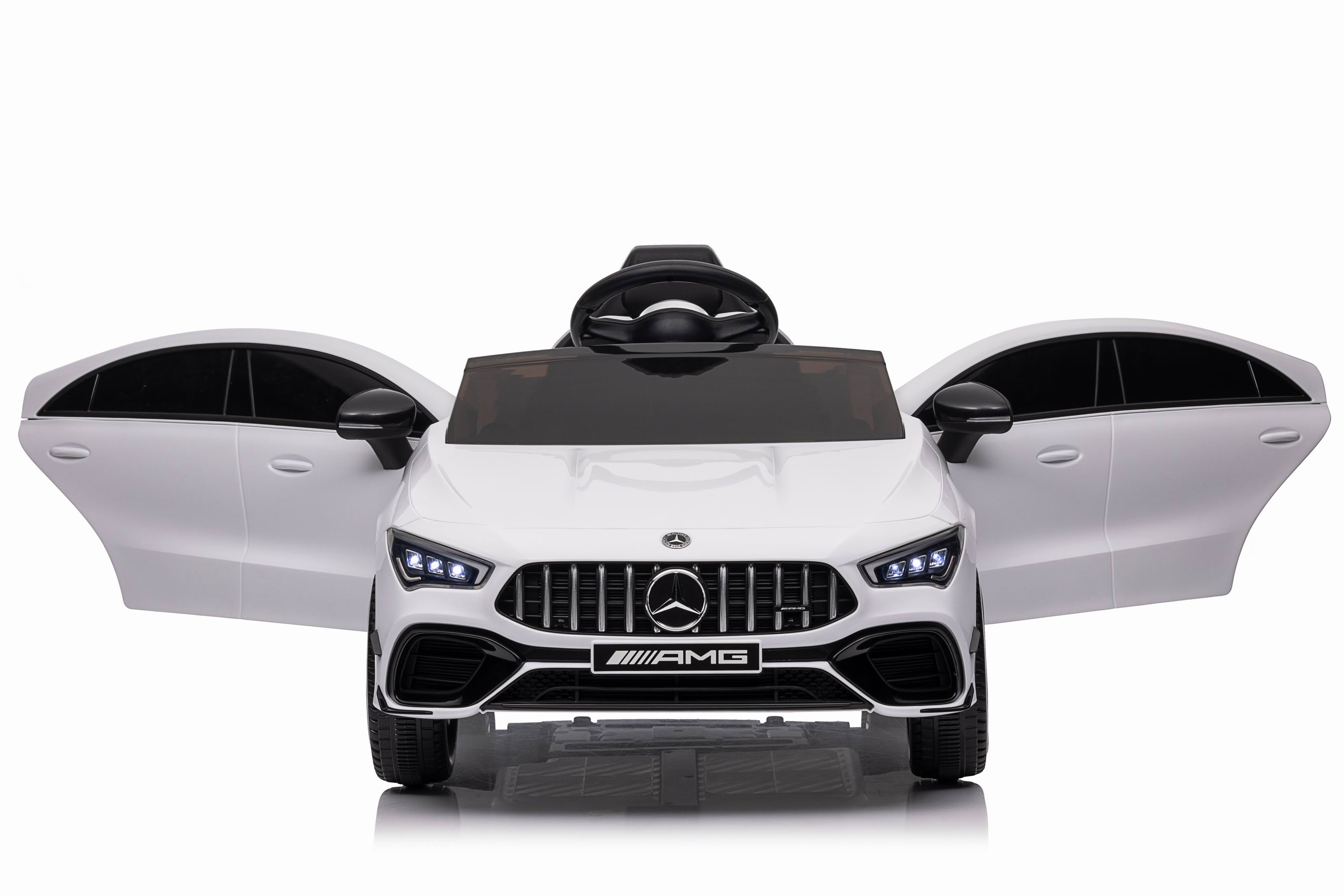 Masinuta electrica copii Mercedes-AMG CLA45 12V 90W Alb, roti EVA, scaun piele, telecomanda parentala, Bluetooth, Mercedes Benz - Autokids.ro - poza 5