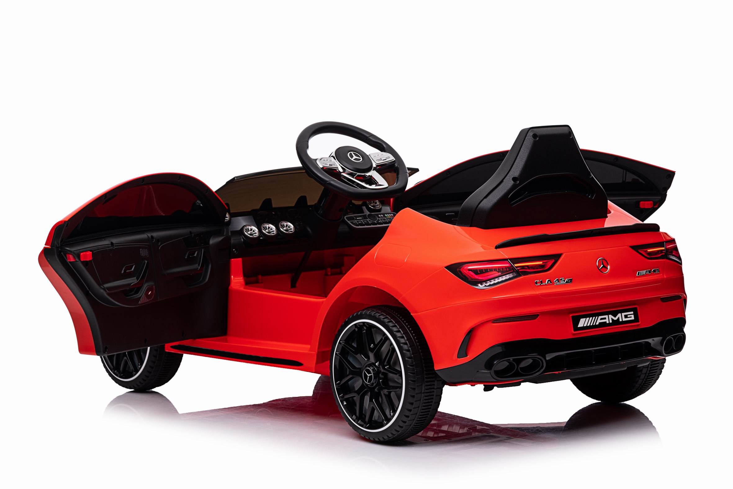 Masinuta electrica copii Mercedes-AMG CLA45 12V 90W Rosu, roti EVA, telecomanda parentala, Bluetooth, scaun piele eco, Mercedes Benz - Autokids.ro - poza 5