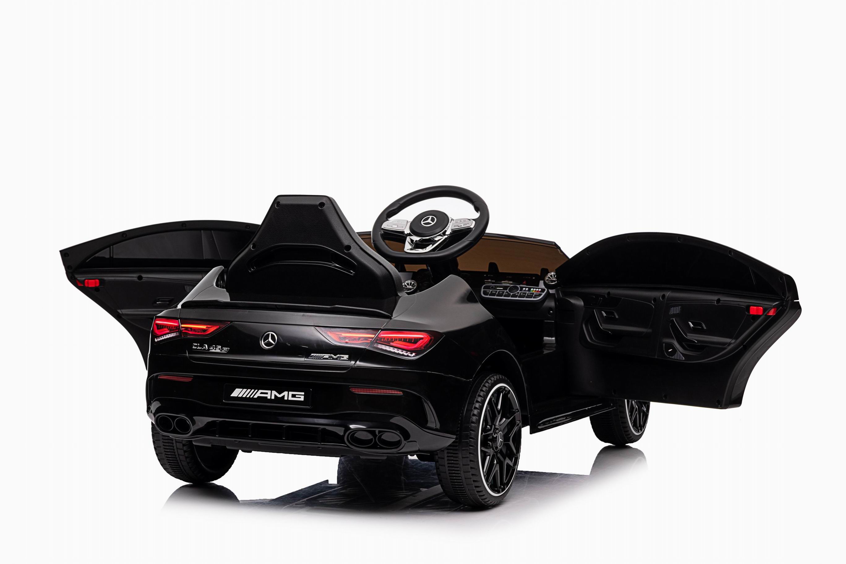 Masinuta electrica copii Mercedes-AMG CLA45 12V Negru, roti EVA, telecomanda parentala, scaun piele eco, Mercedes Benz - Autokids.ro - poza 4