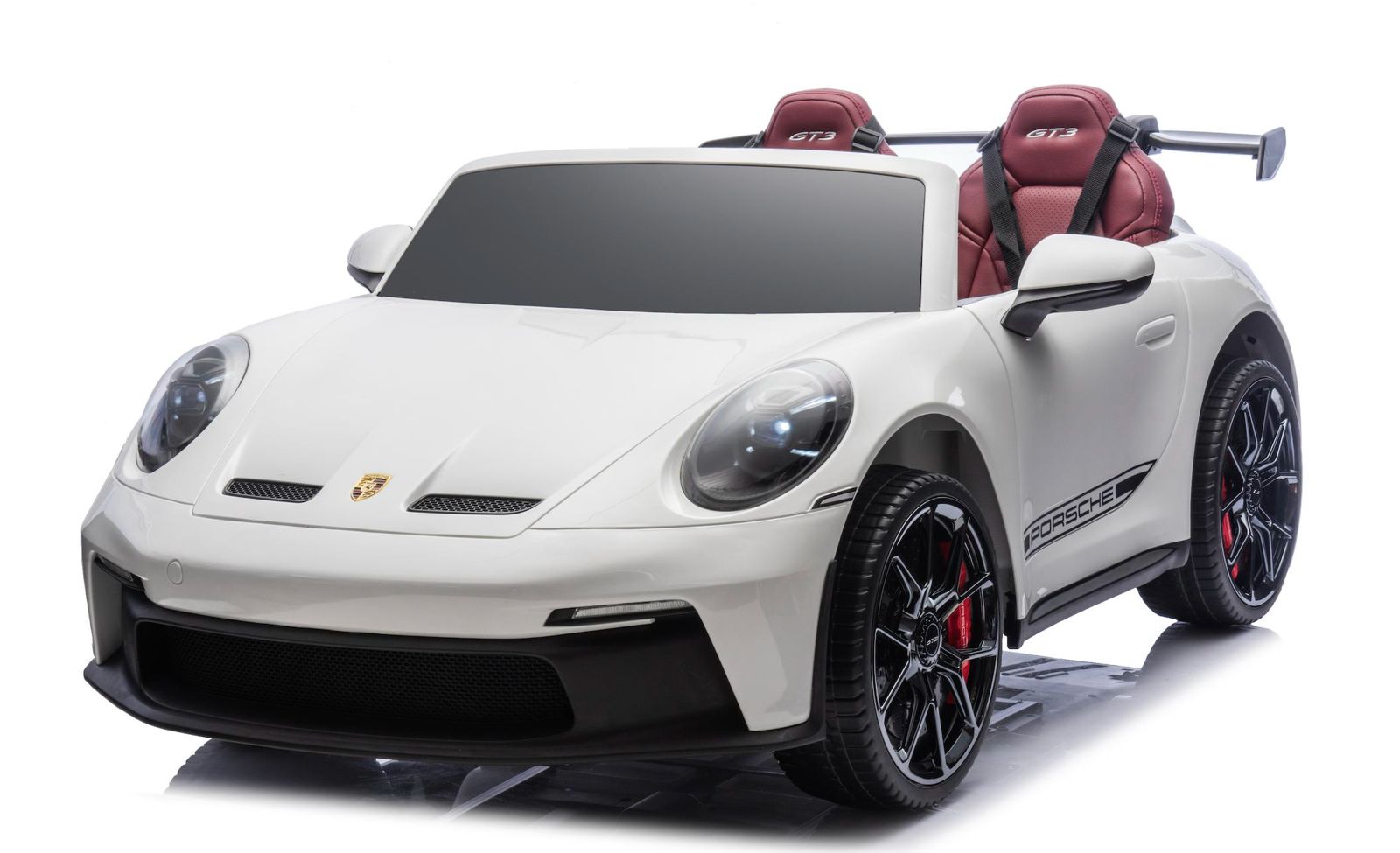 Masinuta electrica copii Porsche LUX MP4 GT3 911 Alb 24V, roti EVA, 2 locuri, scaun piele, telecomanda parentala - Autokids.ro - poza 1