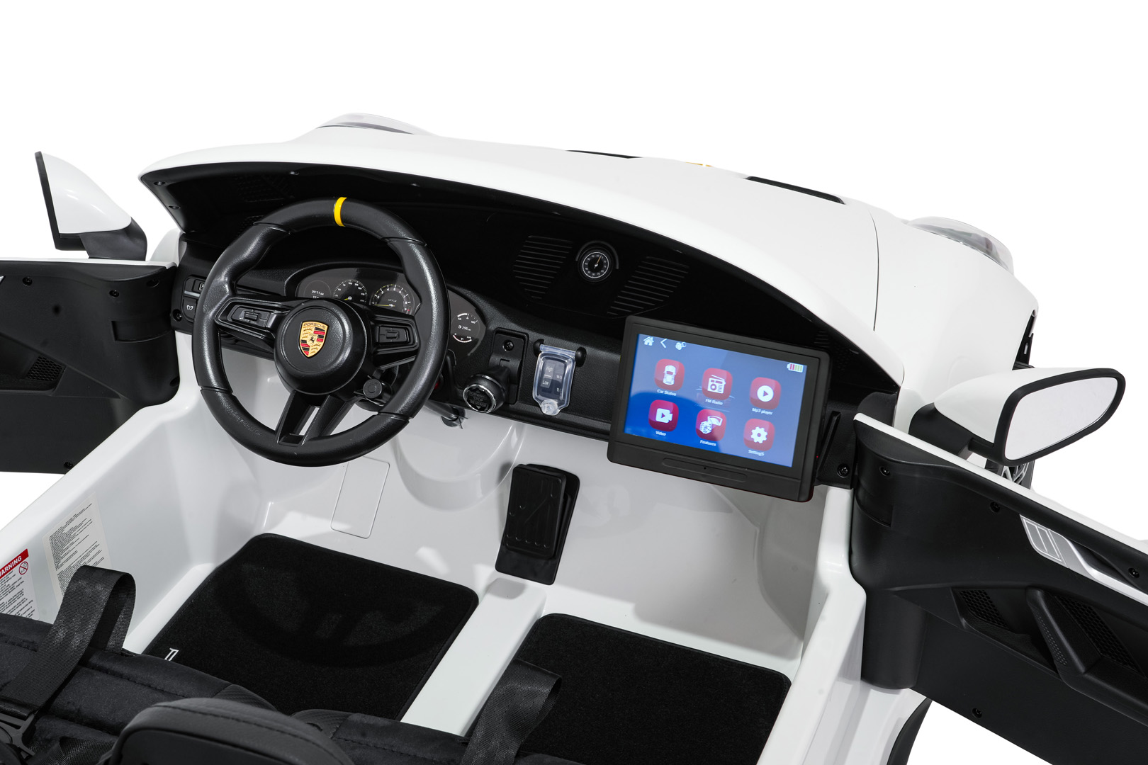 Masinuta electrica copii Porsche LUX MP4 GT3 911 Alb 24V, roti EVA, 2 locuri, scaun piele, telecomanda parentala - Autokids.ro - poza 2