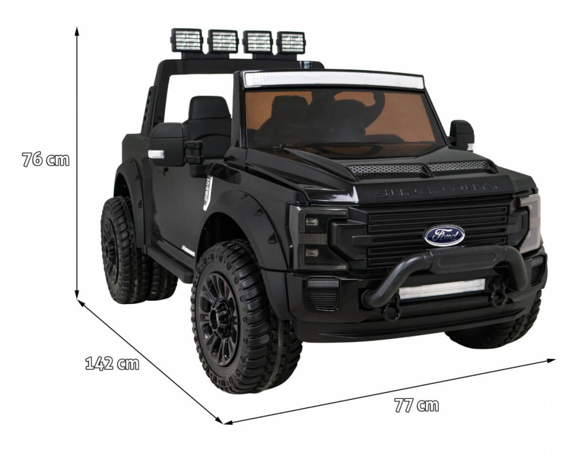 Masinuta electrica pentru 2 copii Ford Super Duty XXL 4x4 180W (2088) Negru - Autokids.ro - poza 4