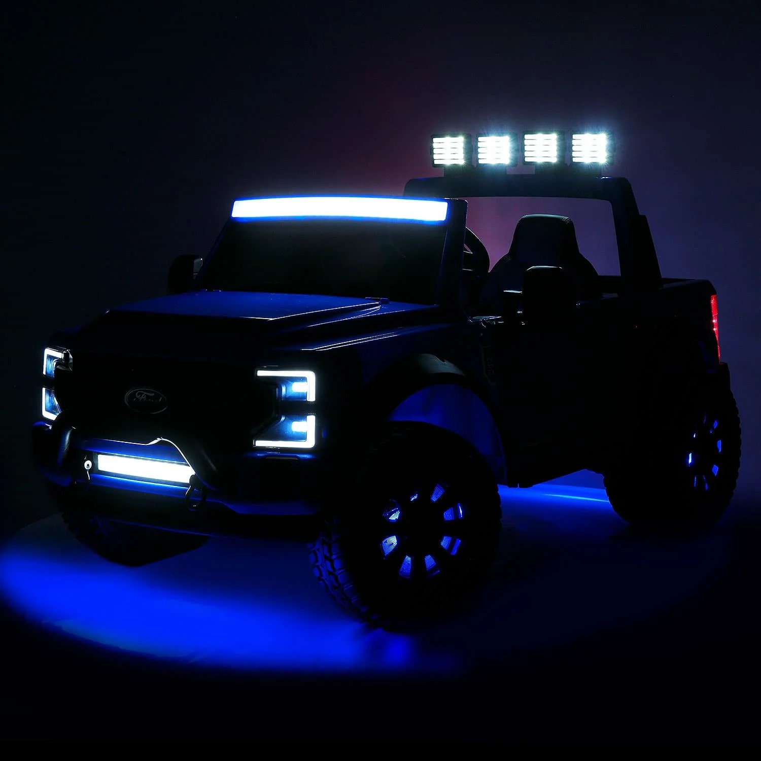 Masinuta electrica pentru 2 copii Ford Super Duty XXL 4x4 180W (2088) Negru - Autokids.ro - poza 5