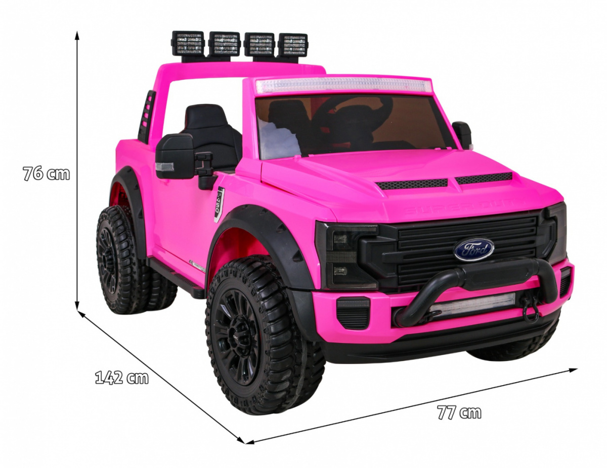 Masinuta electrica pentru 2 copii Ford Super Duty XXL 4x4 180W (2088) Roz - Autokids.ro - poza 4
