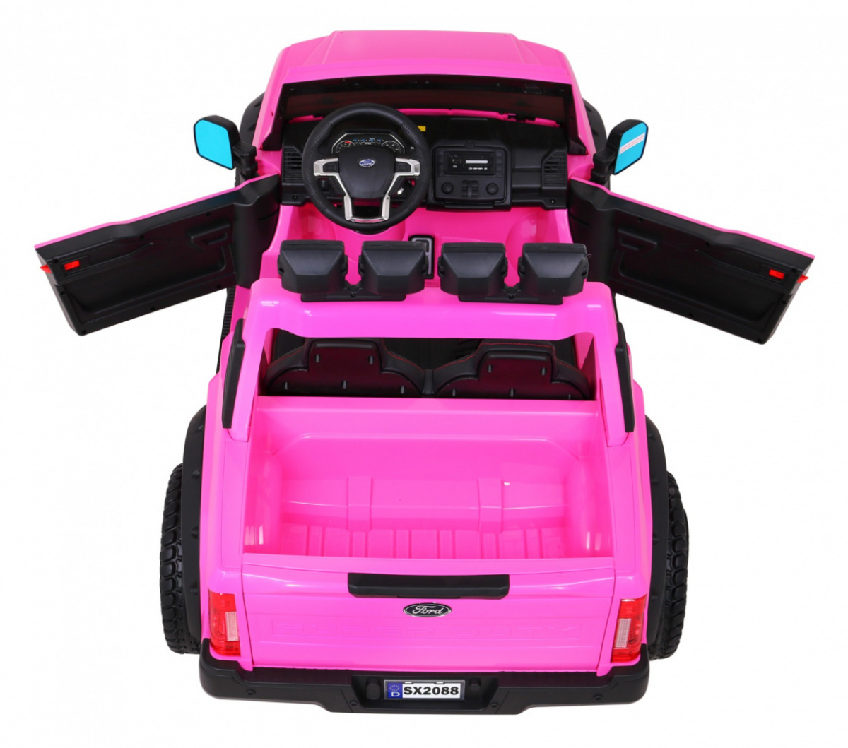 Masinuta electrica pentru 2 copii Ford Super Duty XXL 4x4 180W (2088) Roz - Autokids.ro - poza 5