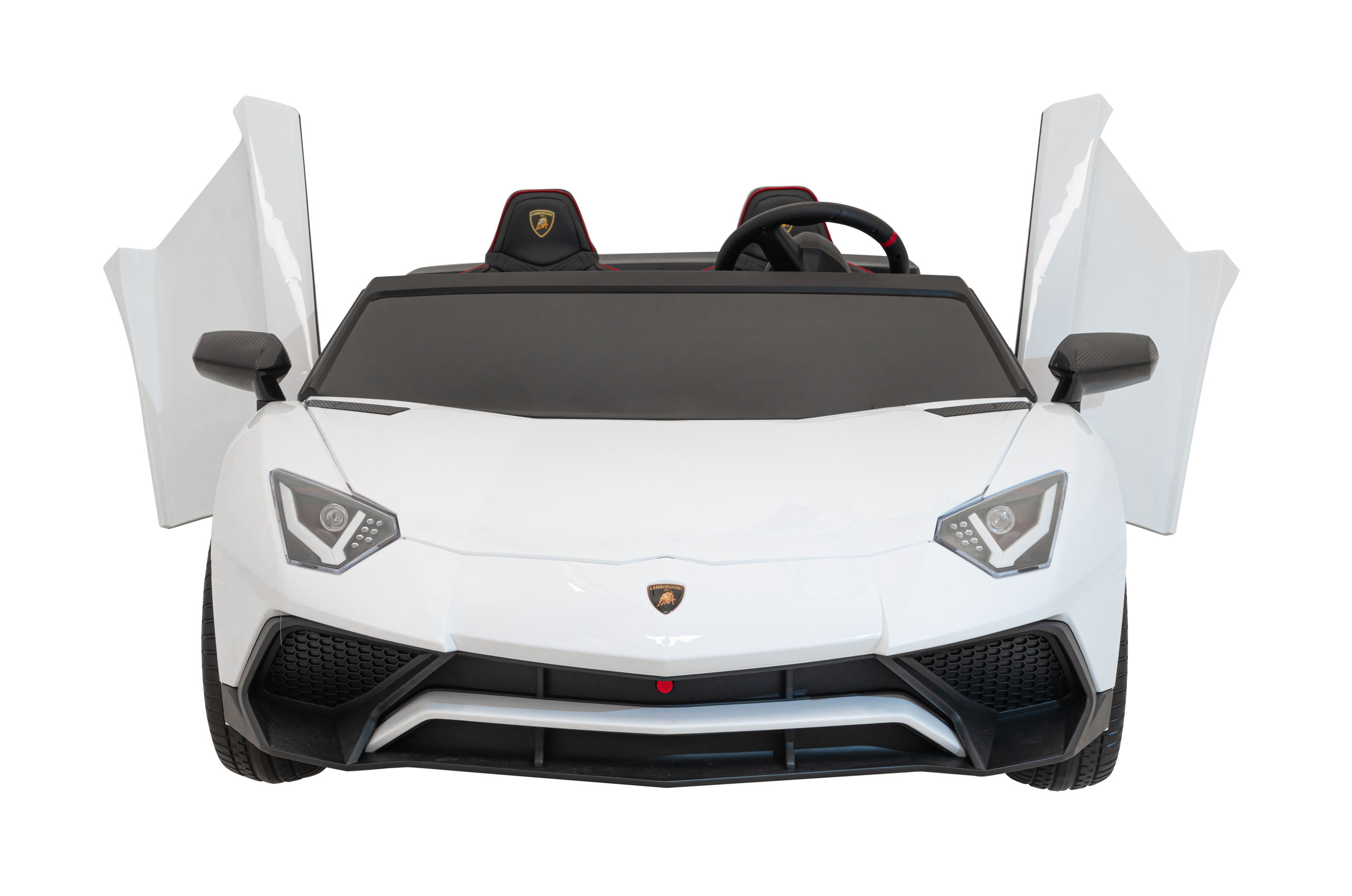 Masinuta electrica pentru 2 copii Lamborghini Aventador SV, 24V 400W (8803) Alb - Autokids.ro - poza 2