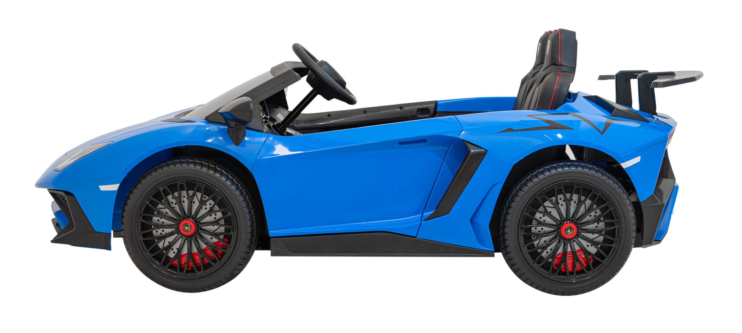Masinuta electrica pentru 2 copii Lamborghini Aventador SV, 24V 400W (8803) Albastru - Autokids.ro - poza 2