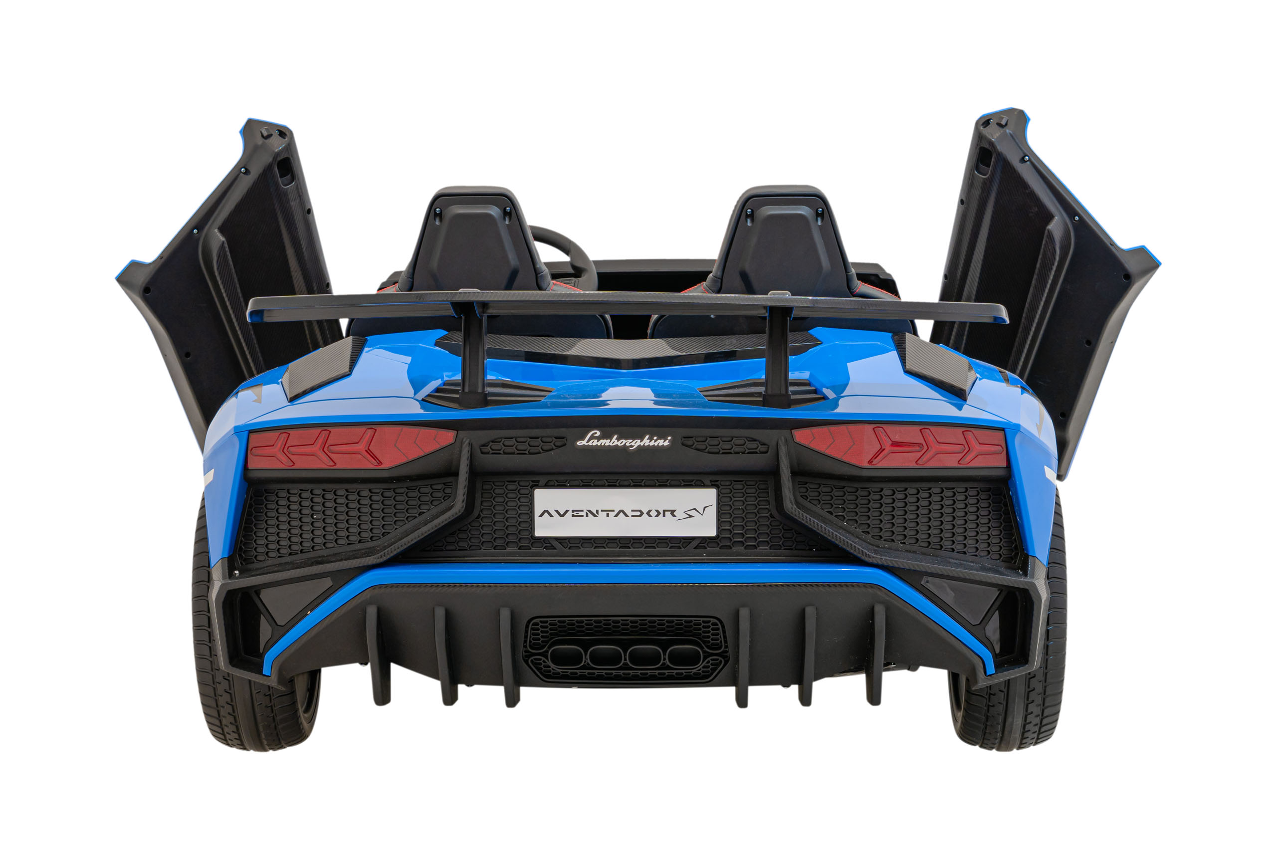 Masinuta electrica pentru 2 copii Lamborghini Aventador SV, 24V 400W (8803) Albastru - Autokids.ro - poza 3