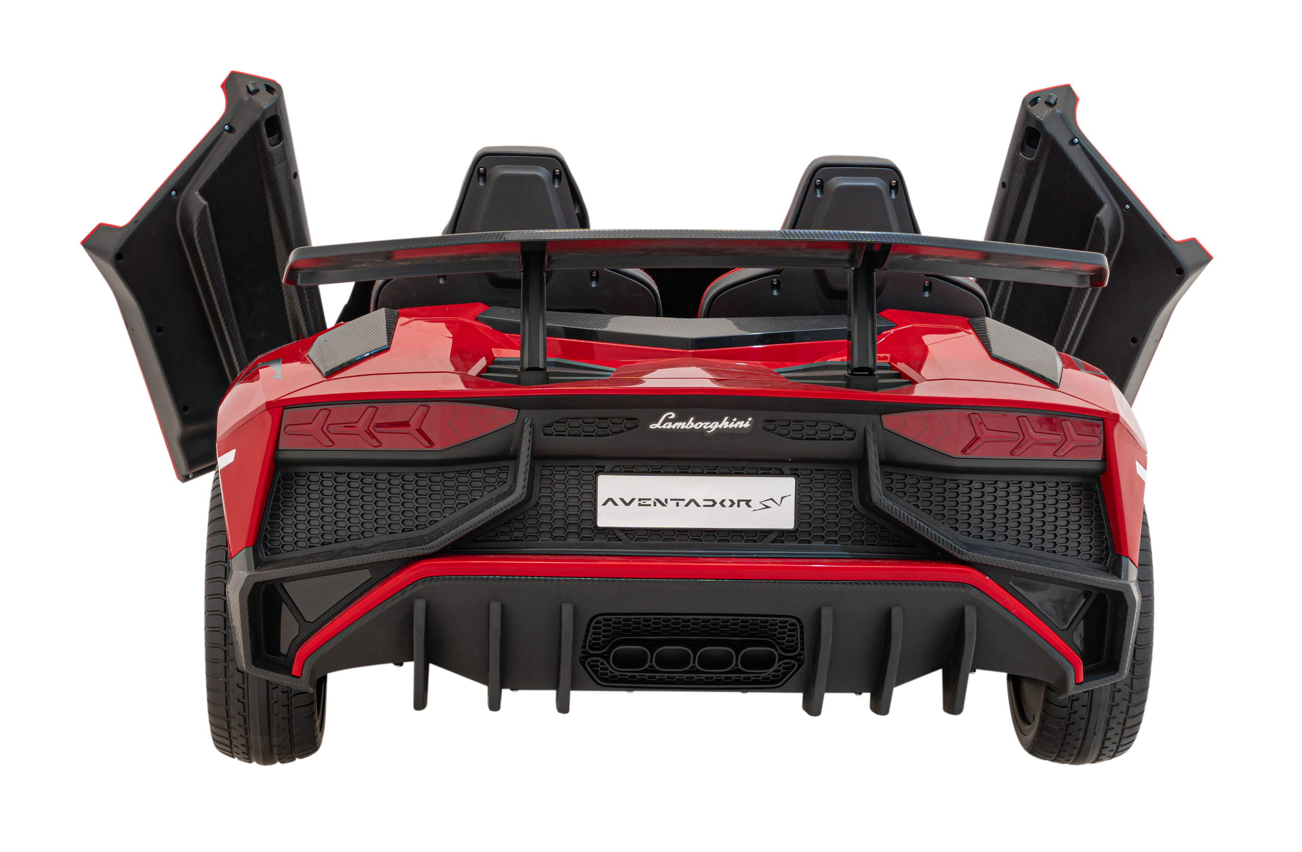 Masinuta electrica pentru 2 copii Lamborghini Aventador SV, 24V 400W (8803) Rosu - Autokids.ro - poza 2