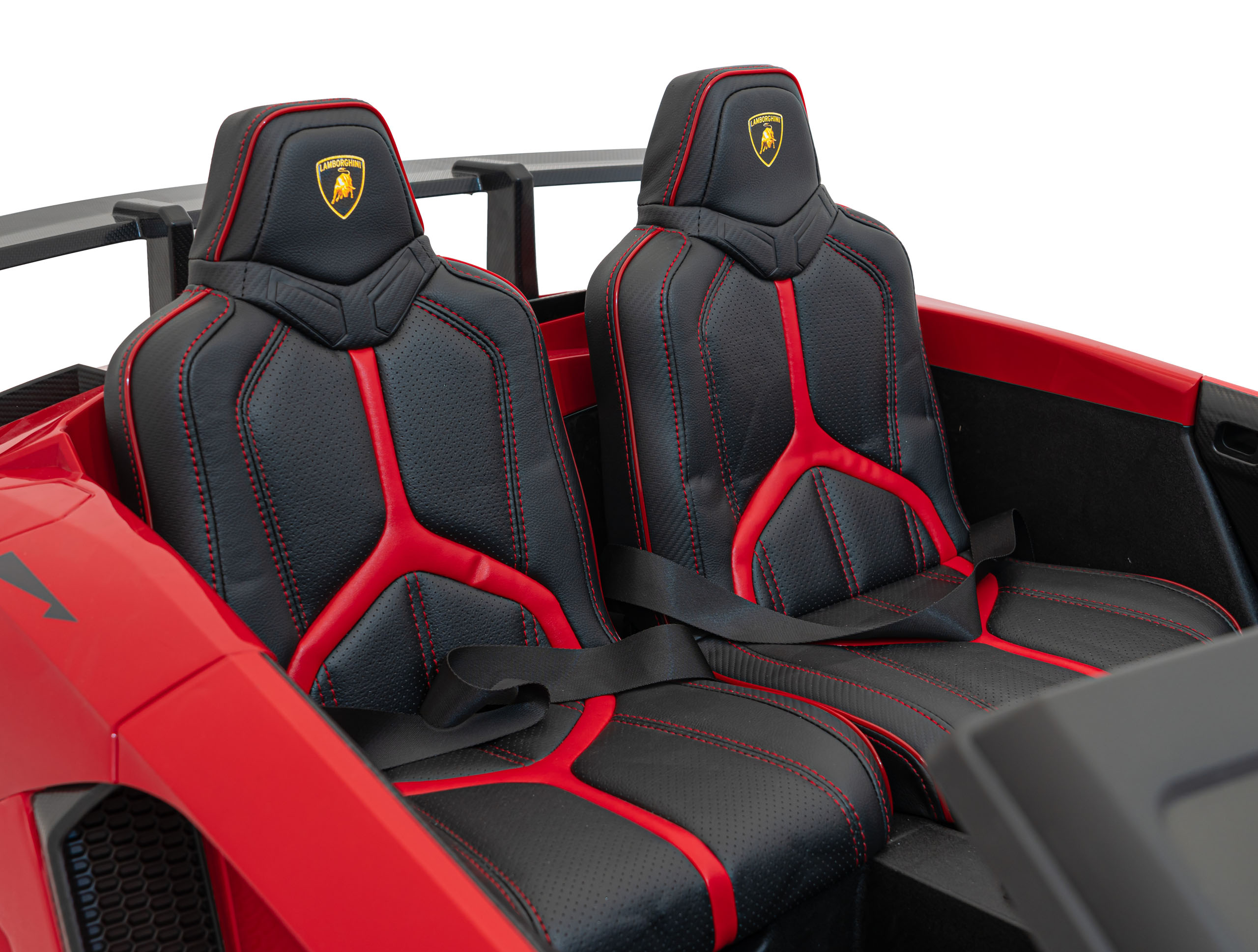 Masinuta electrica pentru 2 copii Lamborghini Aventador SV, 24V 400W (8803) Rosu - Autokids.ro - poza 3