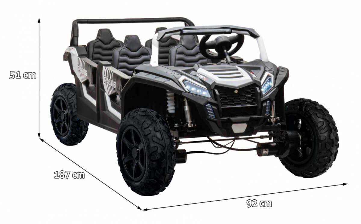 Masinuta electrica pentru 4 copii Buggy RACING 600W 24V 4x4 (A033-air) Alb - Autokids.ro - poza 3