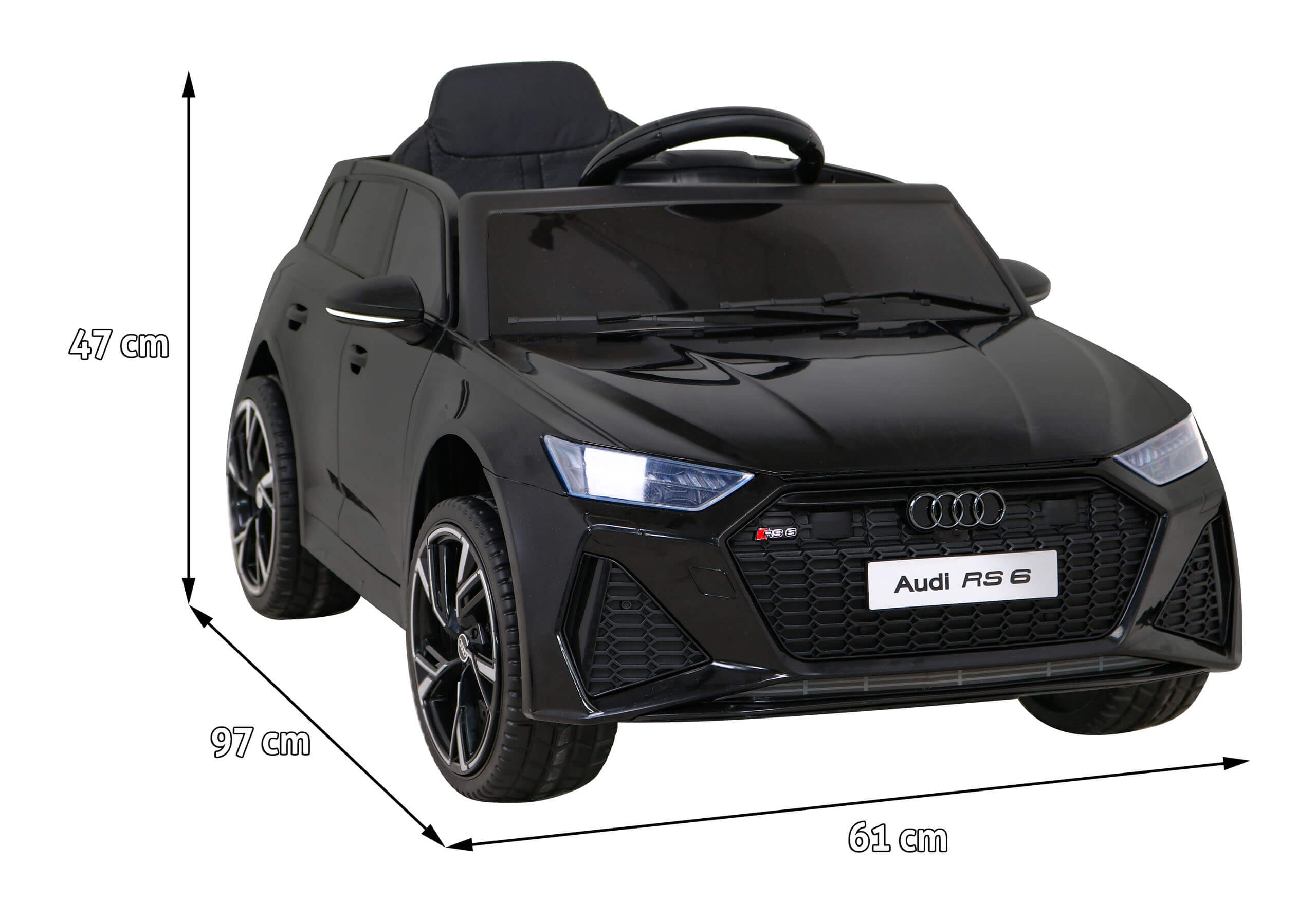 Masinuta electrica pentru copii Audi RS6 12V (BRD-2118) Negru - Autokids.ro - poza 2