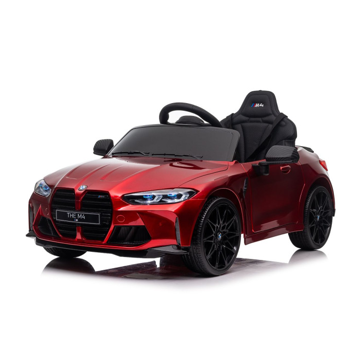Masinuta electrica pentru copii BMW M4 Competition 12V 90W (sx2418) Visiniu metalizat - Autokids.ro - poza 1