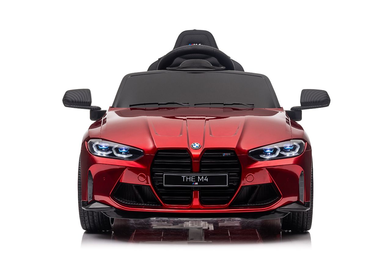 Masinuta electrica pentru copii BMW M4 Competition 12V 90W (sx2418) Visiniu metalizat - Autokids.ro - poza 2