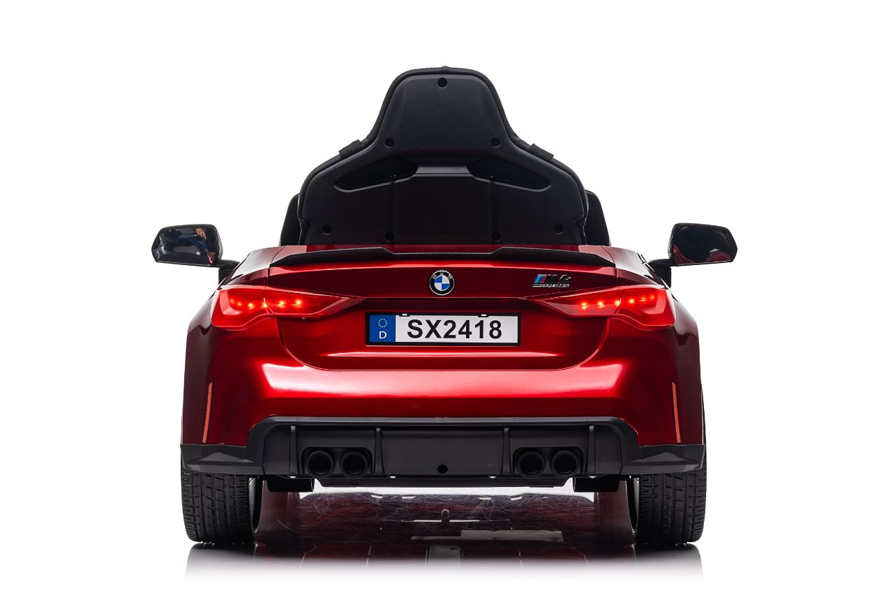 Masinuta electrica pentru copii BMW M4 Competition 12V 90W (sx2418) Visiniu metalizat - Autokids.ro - poza 3