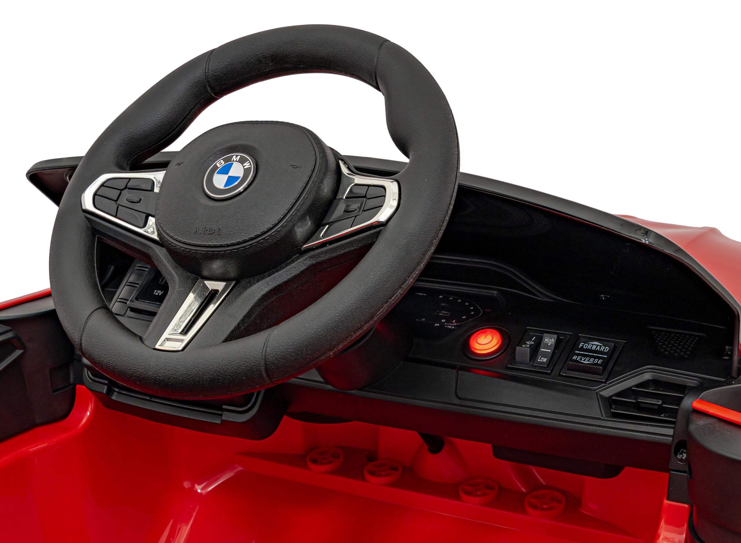 Masinuta electrica pentru copii BMW M4 Competition 12V 90W (sx2418) Visiniu metalizat - Autokids.ro - poza 5