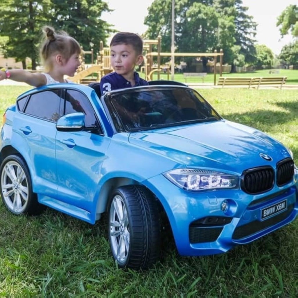 Masinuta electrica pentru copii BMW X6M (2168) XXL cu 2 locuri, Albastru metalizat - Autokids.ro - poza 2