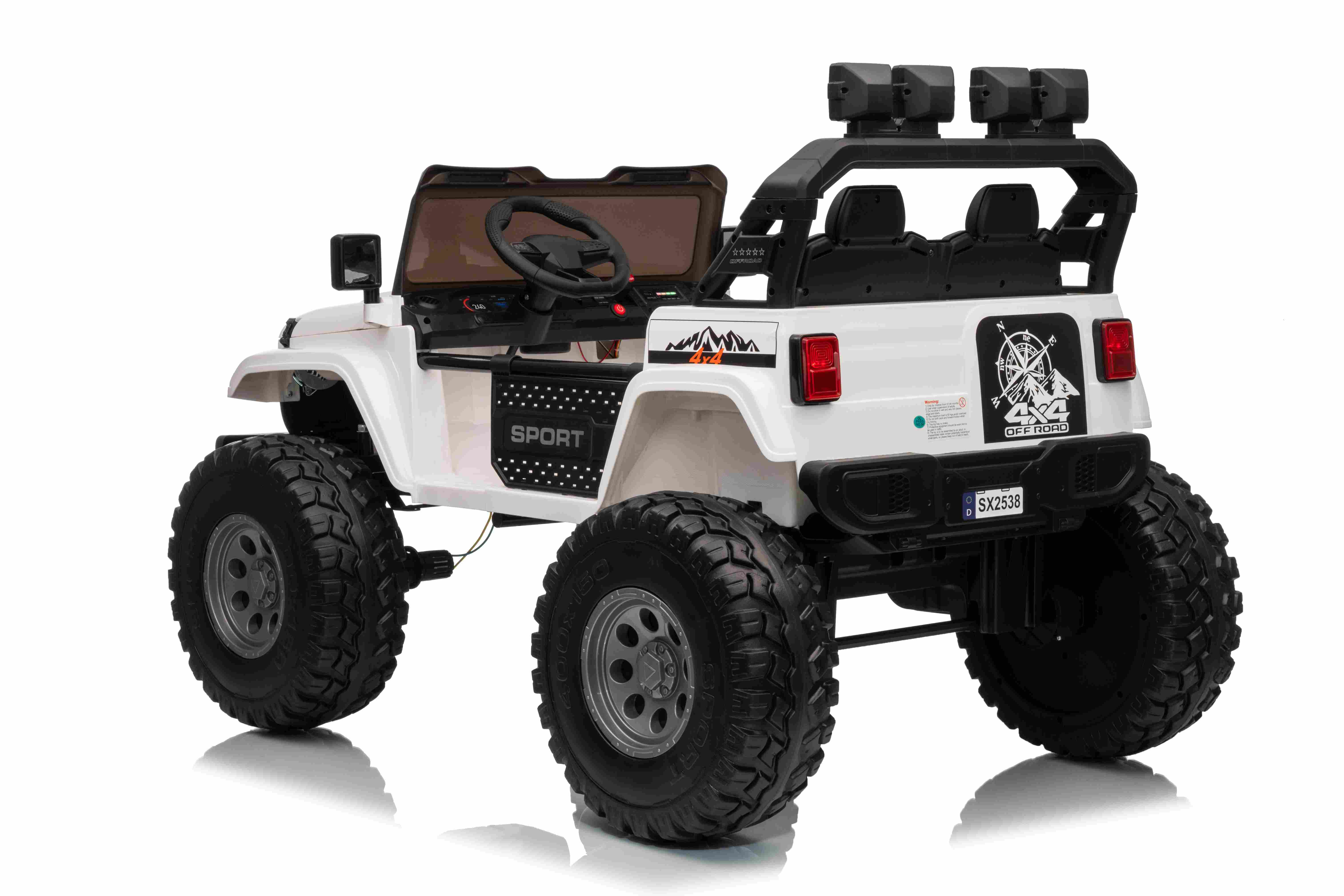 Masinuta electrica pentru copii cu 2 locuri Jeep Extreme Sport 24V 400W 4x4 (2539) Alb - Autokids.ro - poza 4
