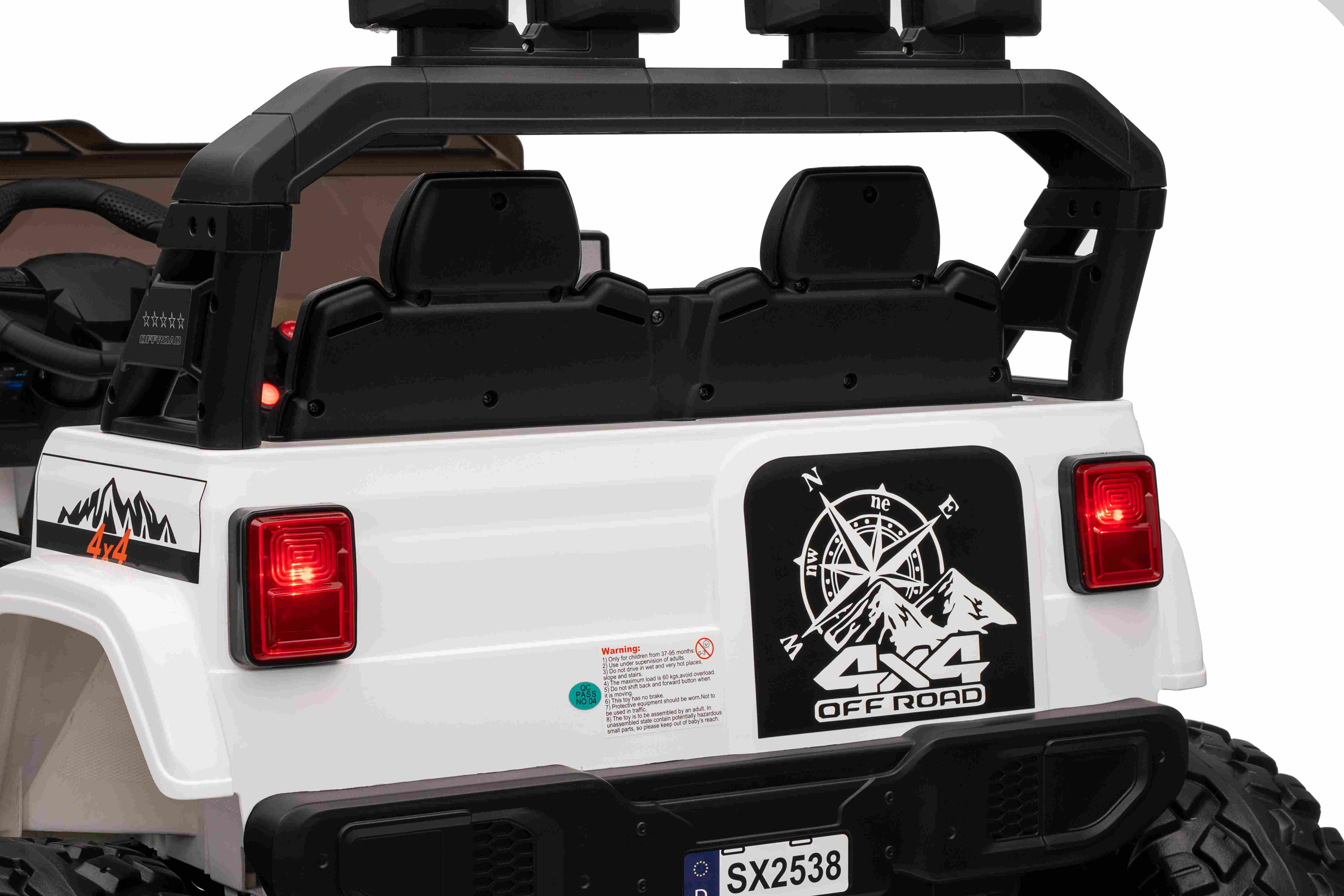 Masinuta electrica pentru copii cu 2 locuri Jeep Extreme Sport 24V 400W 4x4 (2539) Alb - Autokids.ro - poza 5