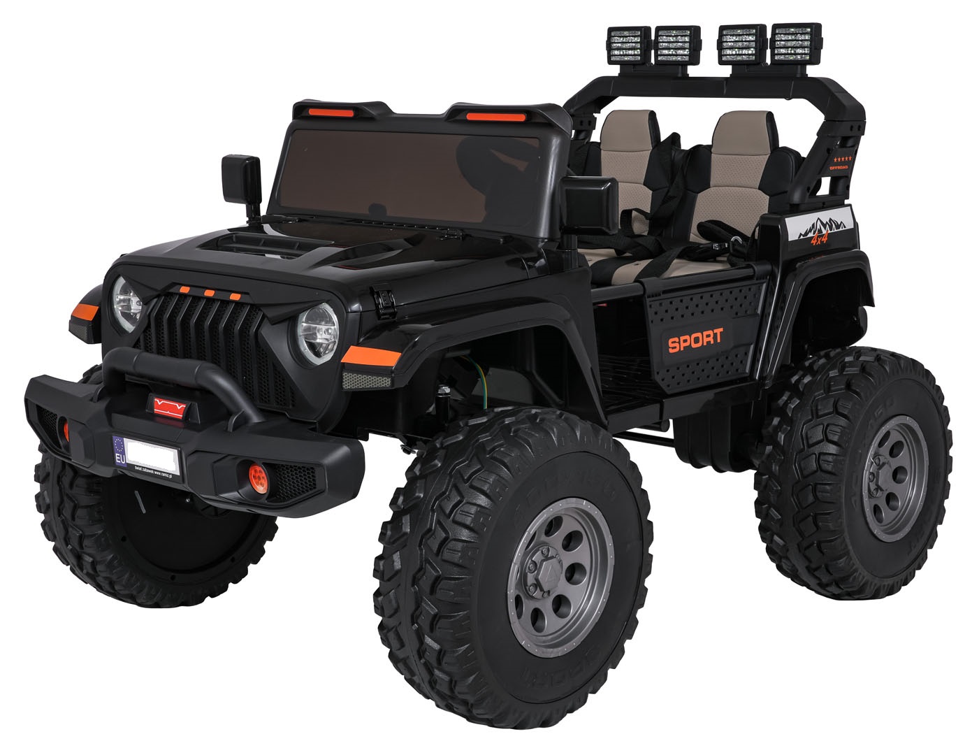 Masinuta electrica pentru copii cu 2 locuri Jeep Extreme Sport 24V 400W 4x4 (2539) Negru - Autokids.ro - poza 1