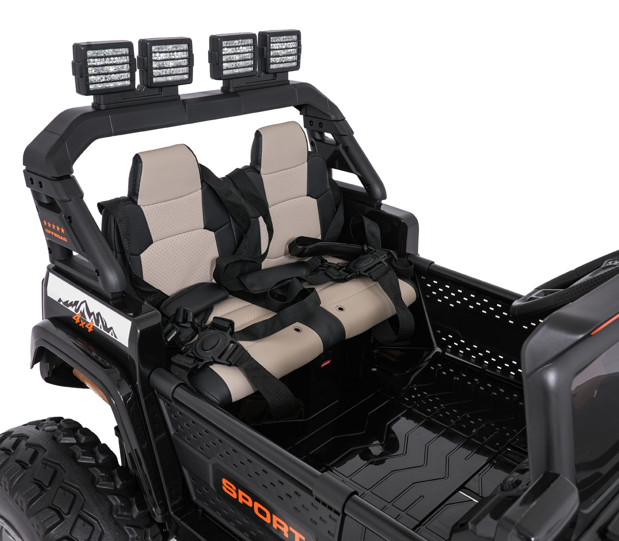Masinuta electrica pentru copii cu 2 locuri Jeep Extreme Sport 24V 400W 4x4 (2539) Negru - Autokids.ro - poza 2