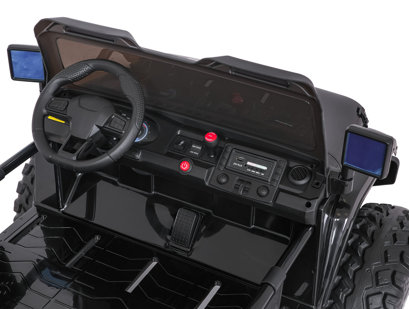 Masinuta electrica pentru copii cu 2 locuri Jeep Extreme Sport 24V 400W 4x4 (2539) Negru - Autokids.ro - poza 4