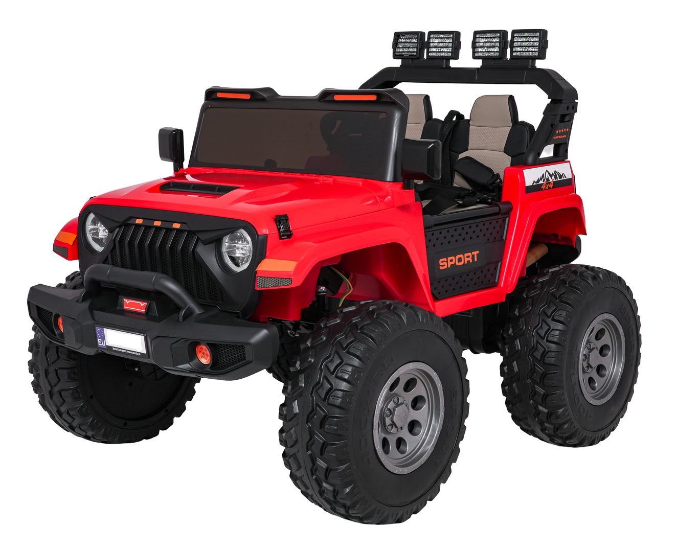 Masinuta electrica pentru copii cu 2 locuri Jeep Extreme Sport 24V 400W 4x4 (2539) Rosu - Autokids.ro - poza 1