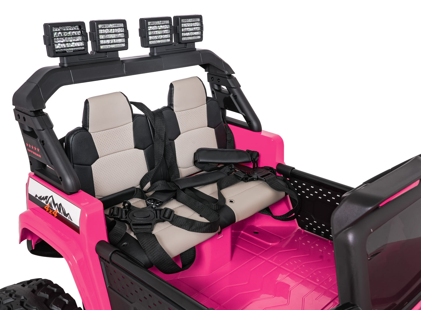 Masinuta electrica pentru copii cu 2 locuri Jeep Extreme Sport 24V 400W 4x4 (2539) Roz - Autokids.ro - poza 2