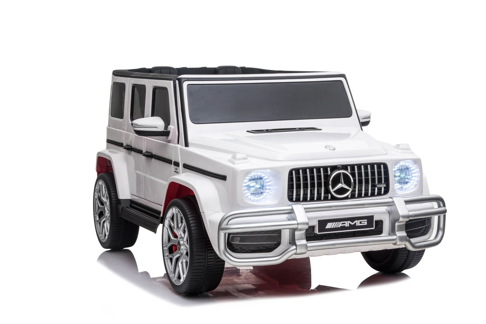 Masinuta electrica pentru copii cu 2 locuri, Mercedes AMG G63 NOU XXL 24V 200W 4x4 (s307) Alb - Autokids.ro - poza 3