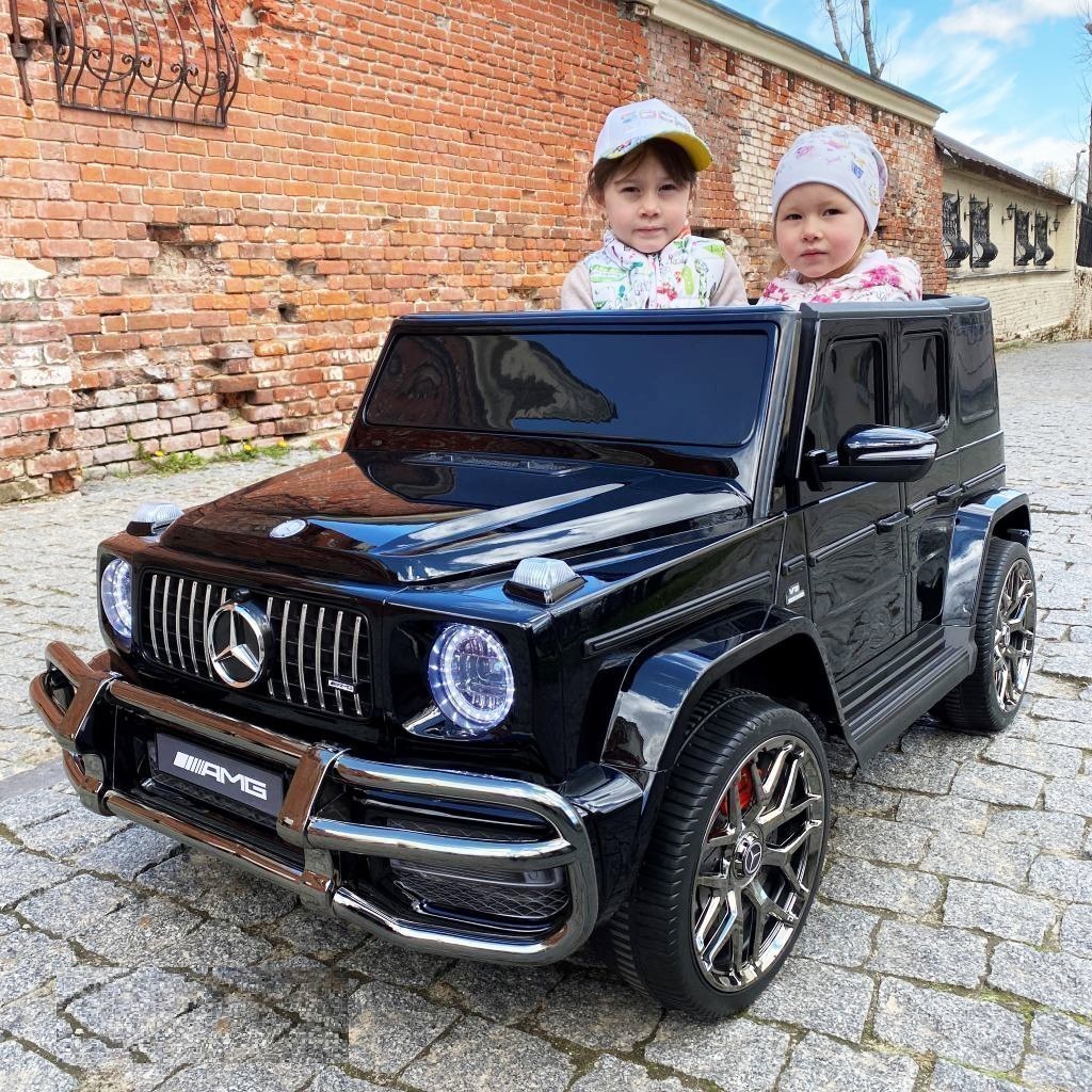 Masinuta electrica pentru copii cu 2 locuri, Mercedes AMG G63 NOU XXL 24V 200W 4x4 (s307) Negru metalizat - Autokids.ro - poza 4