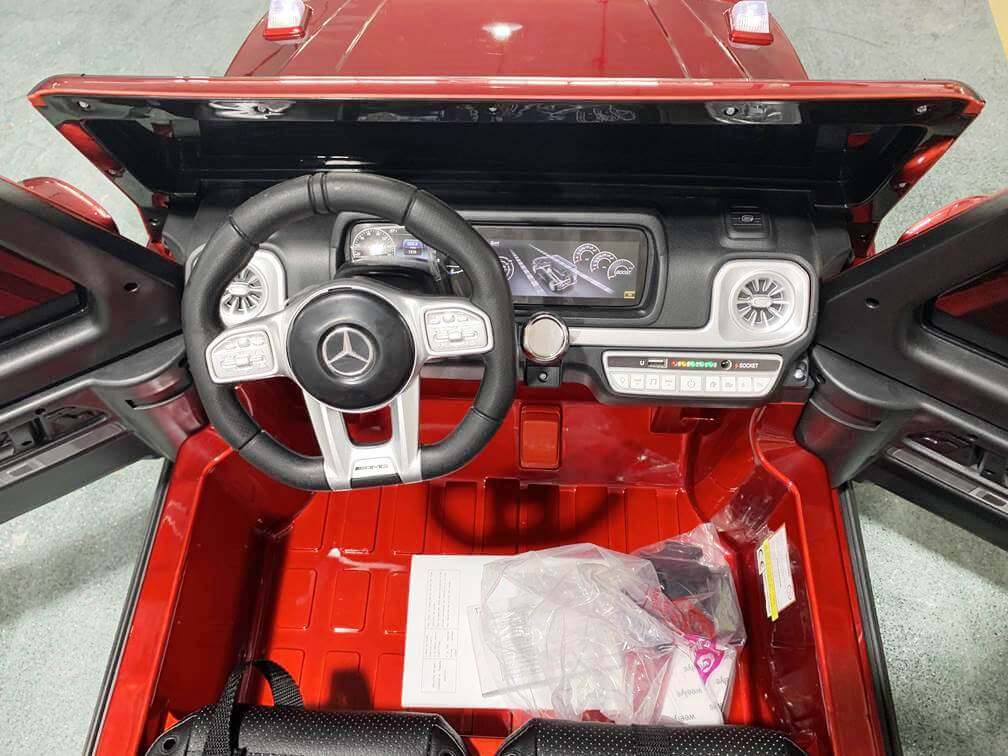 Masinuta electrica pentru copii cu 2 locuri, Mercedes AMG G63 NOU XXL 24V 200W 4x4 (s307) Visiniu metalizat - Autokids.ro - poza 5