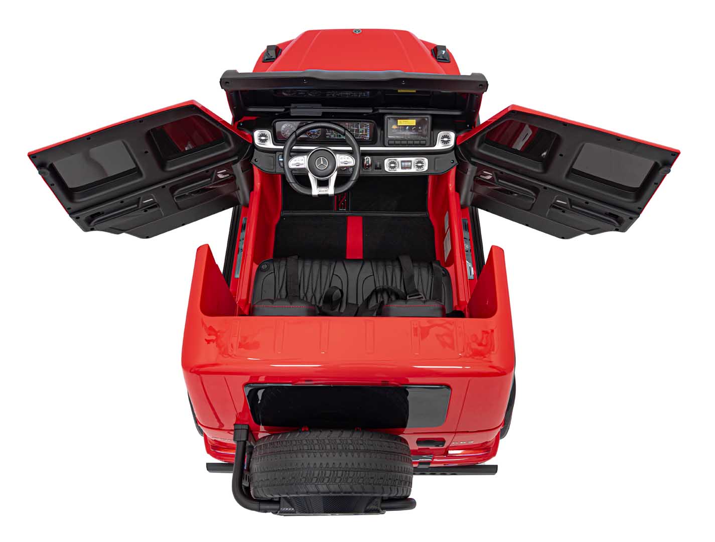 Masinuta electrica pentru copii cu 2 locuri, Mercedes AMG G63 NOU XXL 24V 800W 4x4 Rosu - Autokids.ro - poza 3