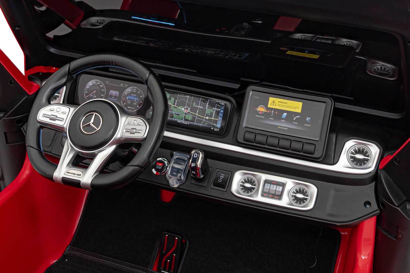 Masinuta electrica pentru copii cu 2 locuri, Mercedes AMG G63 NOU XXL 24V 800W 4x4 Rosu - Autokids.ro - poza 5