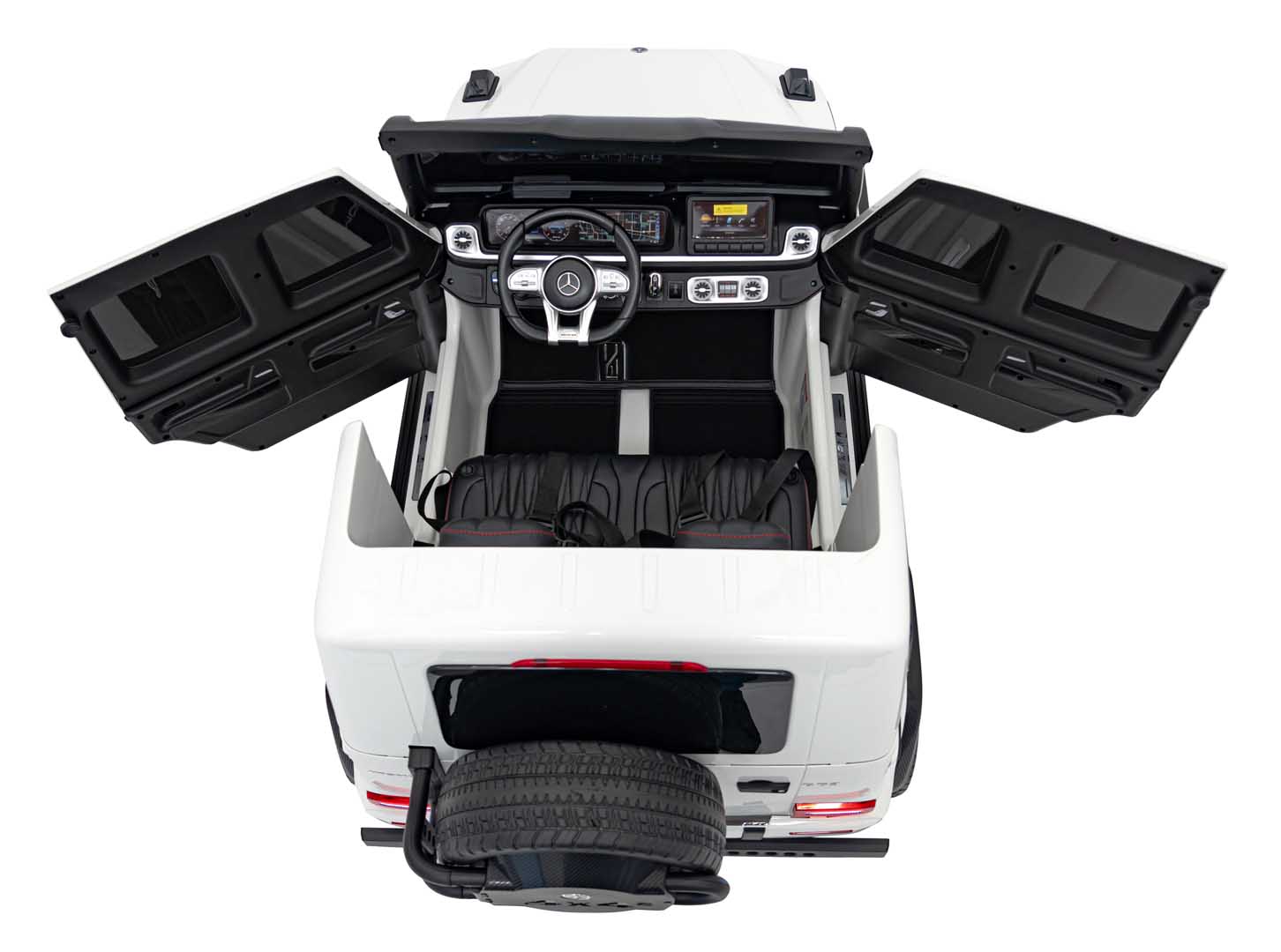 Masinuta electrica pentru copii cu 2 locuri, Mercedes AMG G63 NOU XXL 24V MP4 560W Alb - Autokids.ro - poza 3