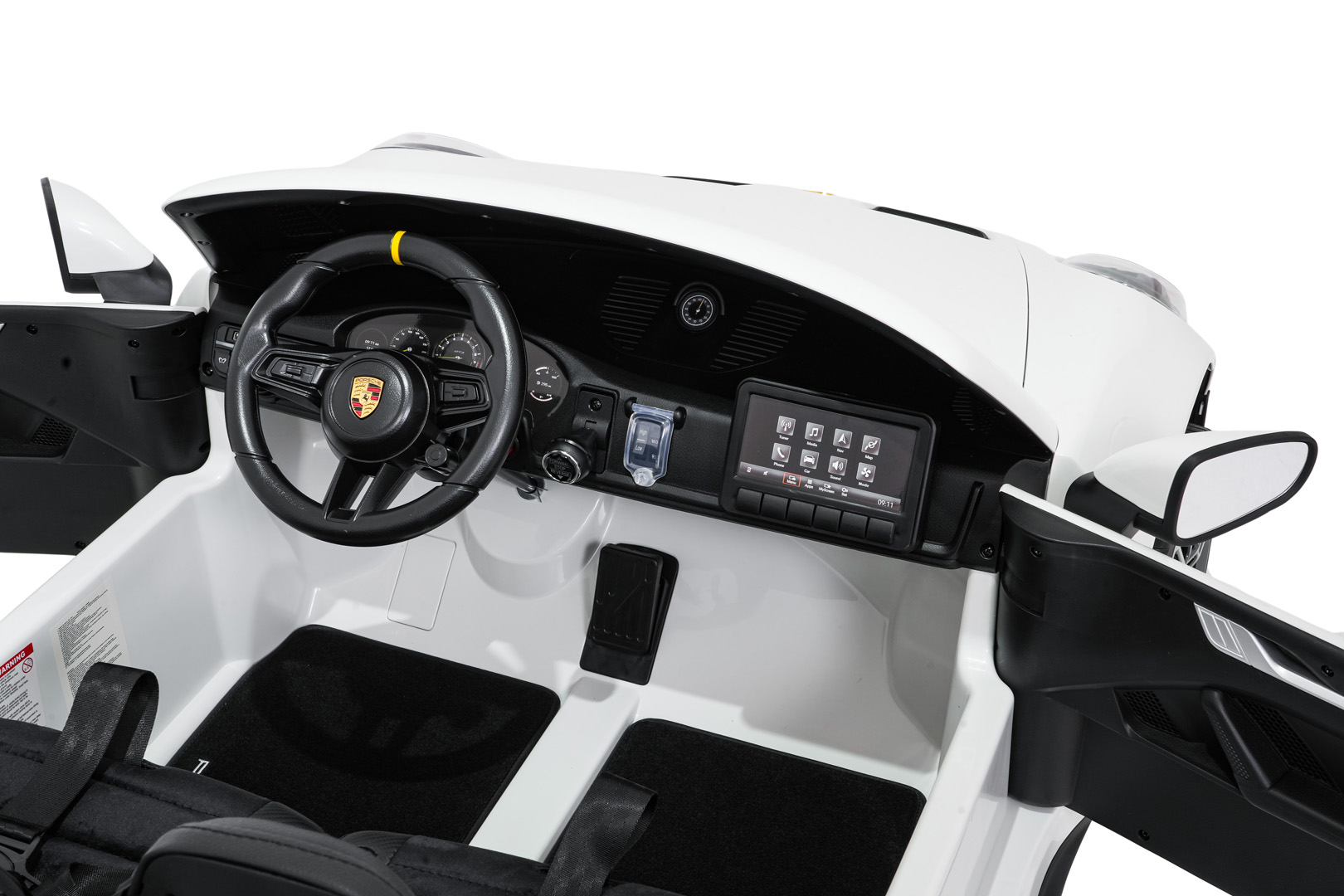 Masinuta electrica pentru copii cu 2 locuri PORSCHE 911 GT3 24V 800W 4x4 (P911) Alb - Autokids.ro - poza 5