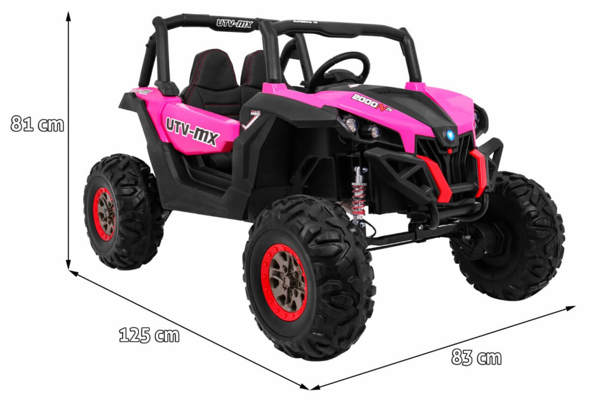 Masinuta electrica pentru copii cu 2 locuri UTV BUGGY POWER 180W 4x4 (ХМХ-603) Roz - Autokids.ro - poza 2