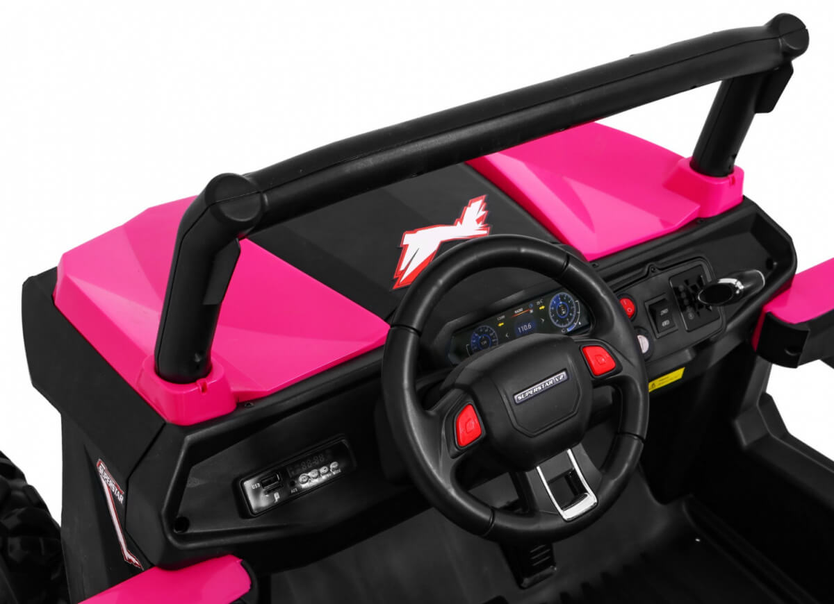 Masinuta electrica pentru copii cu 2 locuri UTV BUGGY POWER 180W 4x4 (ХМХ-603) Roz - Autokids.ro - poza 4