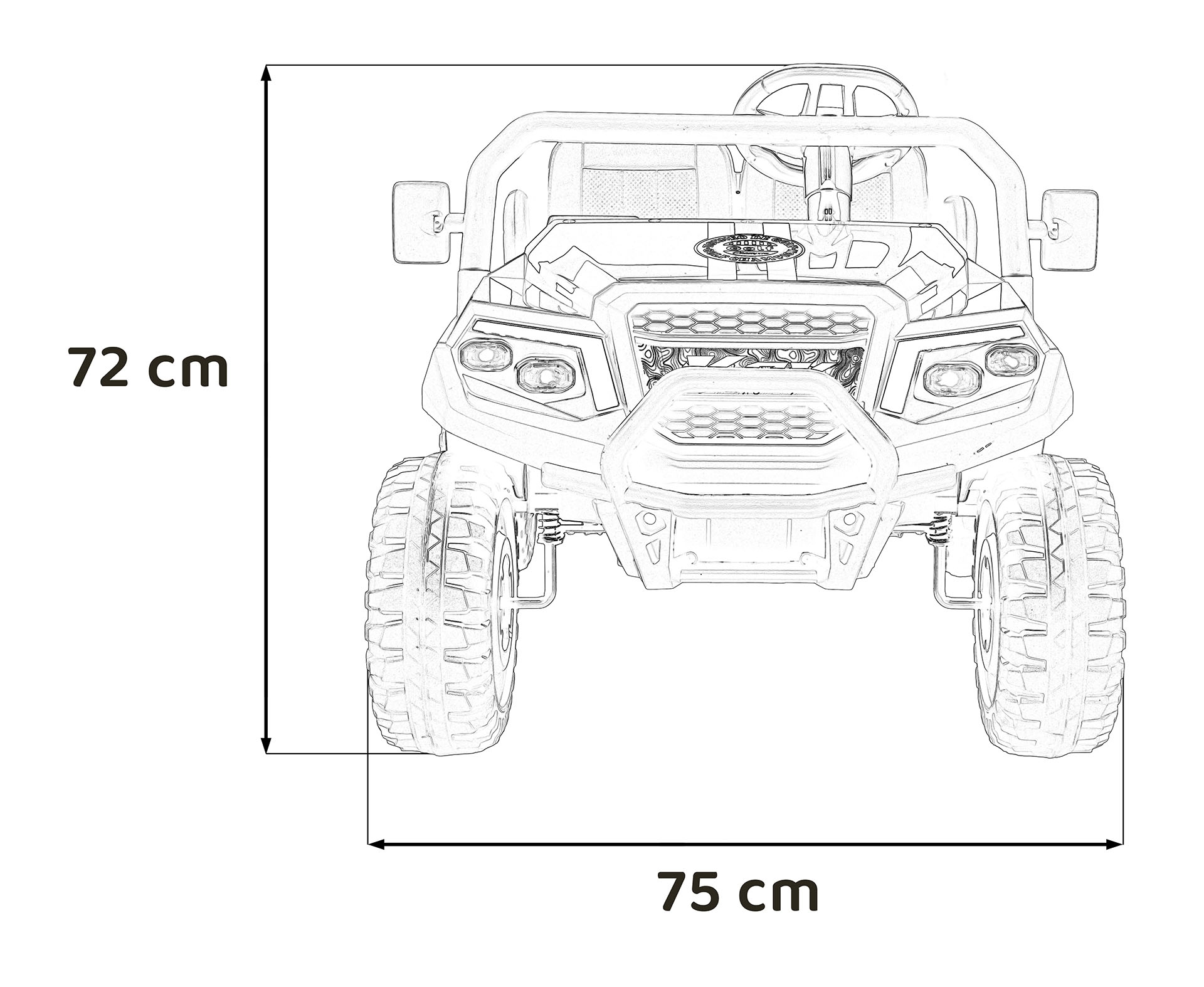 Masinuta electrica pentru copii cu 4 locuri UTV Champion Lux 24V 400W 4x4 (650R) Negru - Autokids.ro - poza 3